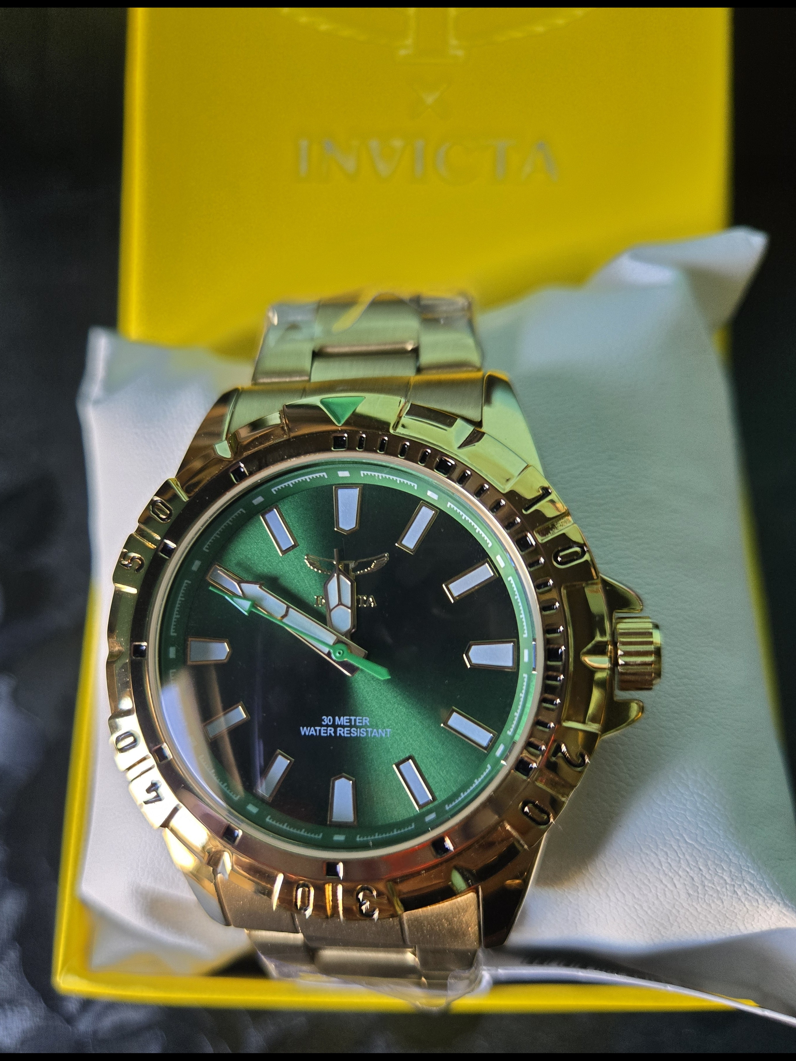 69034 Invicta Specialty I Gold And Green Dial Mens Watch 42mm